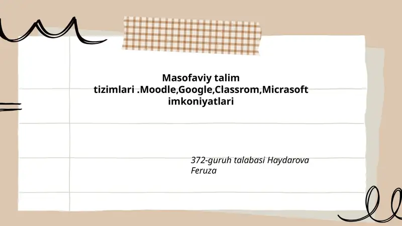 Masofaviy talim tizimlari