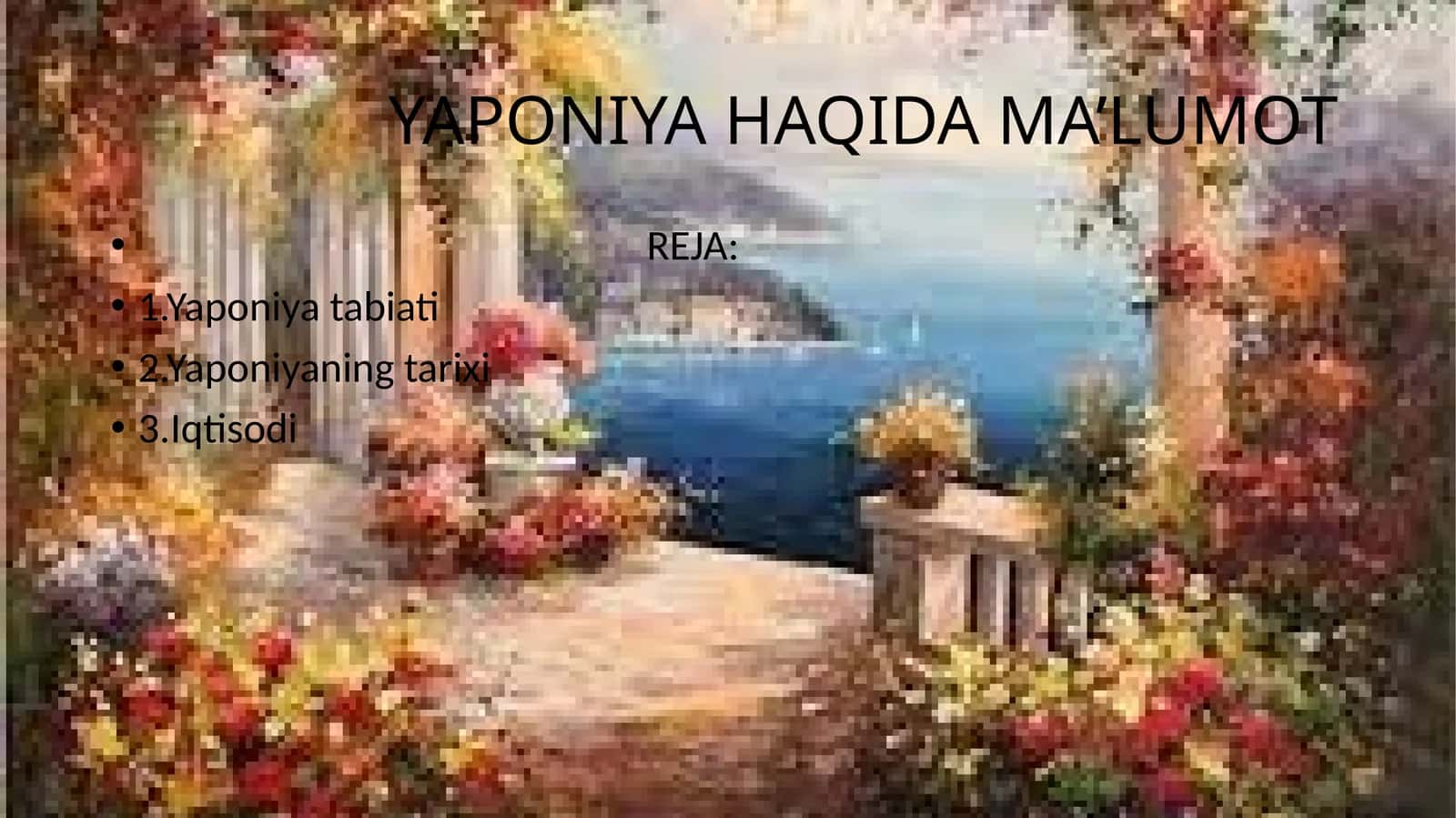 YAPONIYA HAQIDA MA’LUMOT
