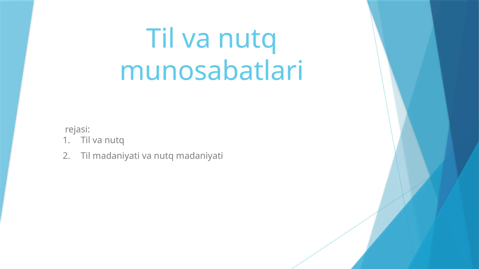 Til va nutq munosabatlari