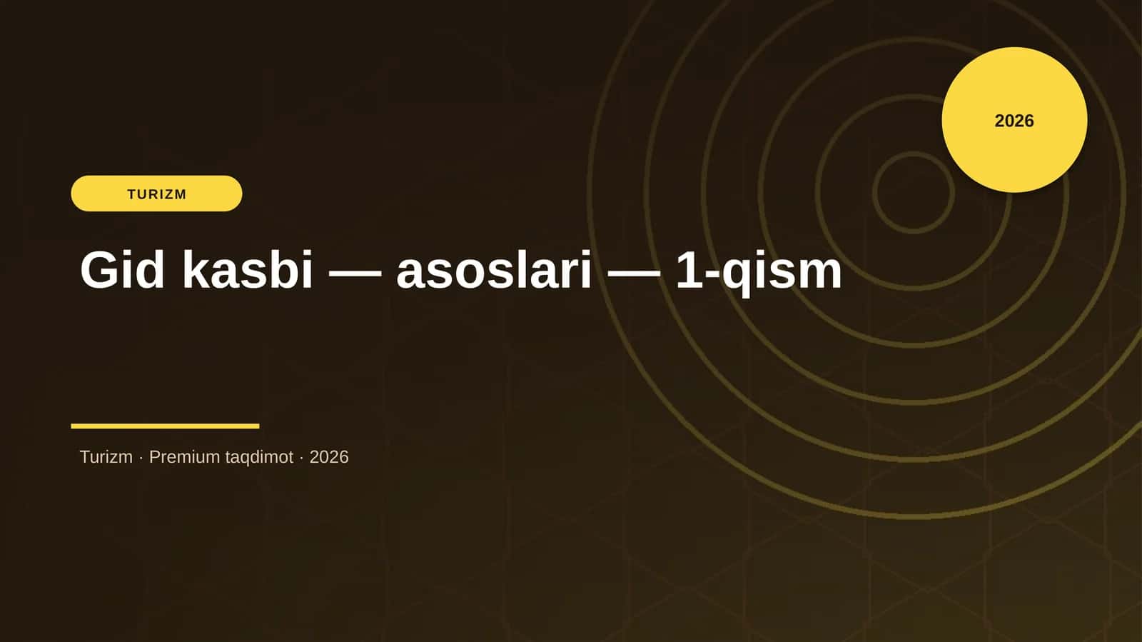 Gid kasbi — asoslari — 1-qism