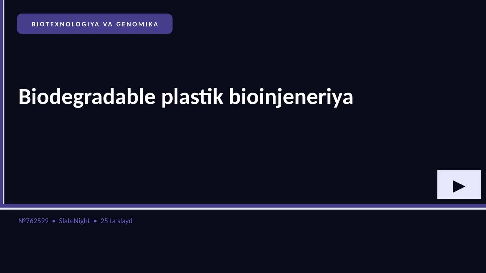 BIOTEXNOLOGIYA VA GENOMIKA