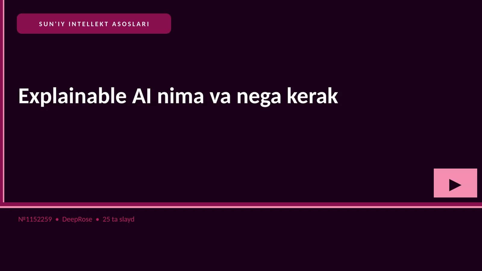 SUN'IY INTELLEKT ASOSLARI