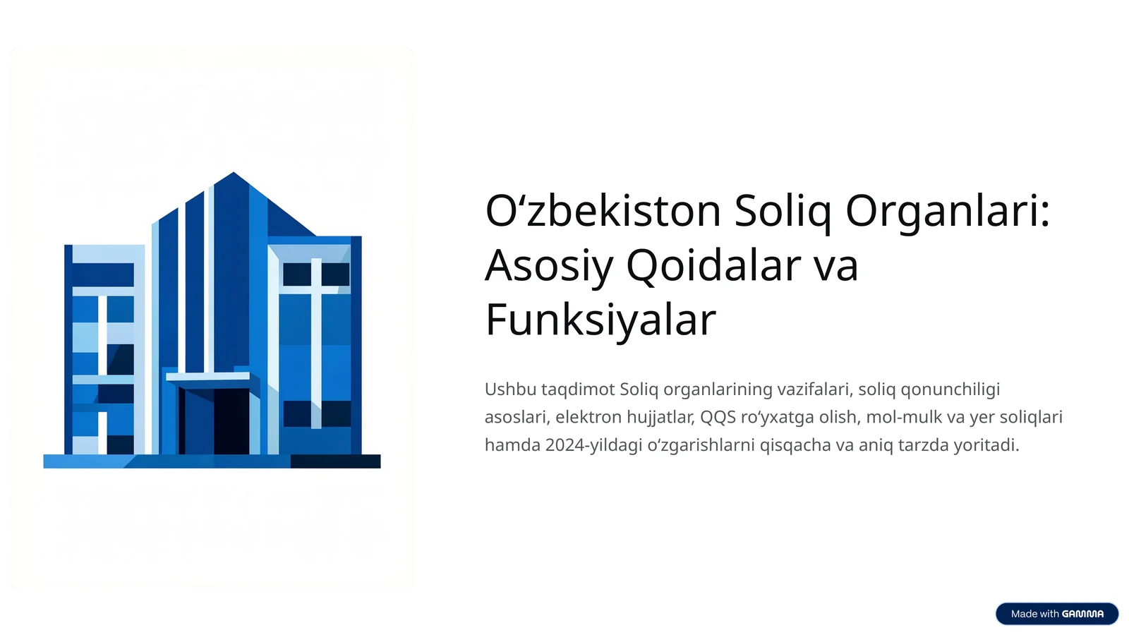 Oʻzbekiston Soliq Organlari: Suhbat uchun