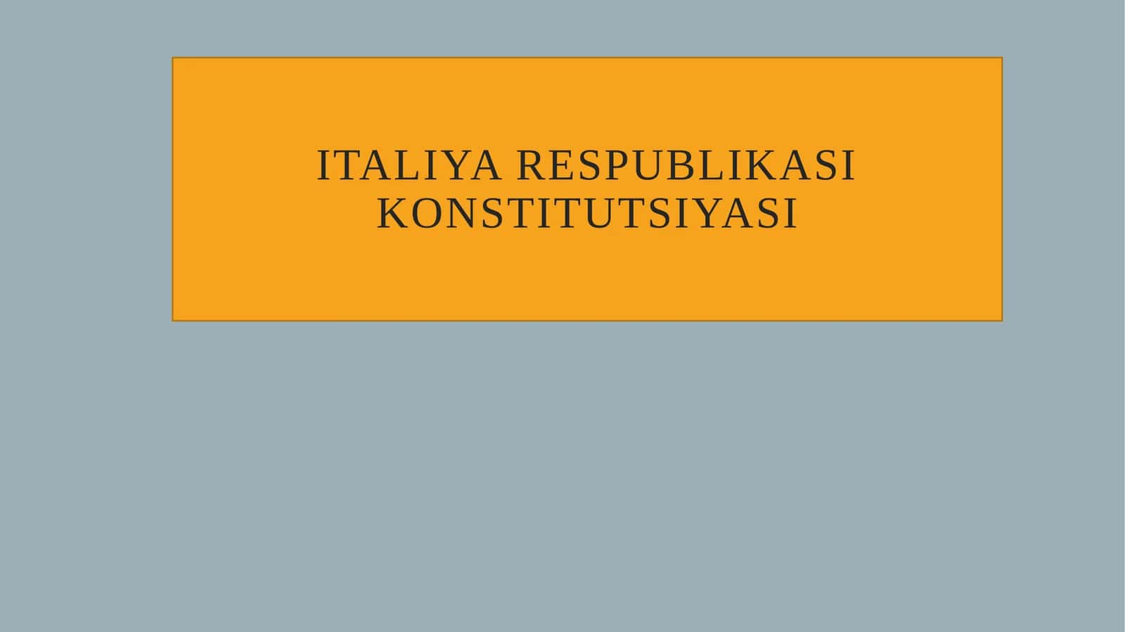 Italiya Respublikasi konstitutsiyasi