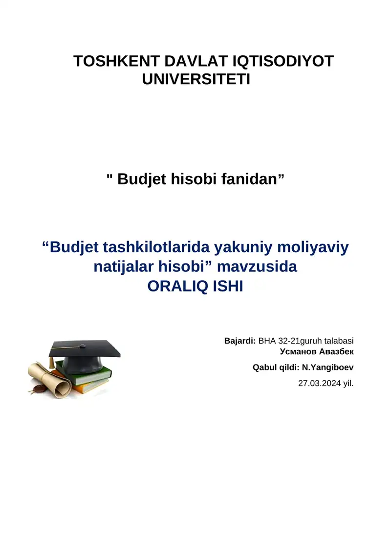 "Budjet hisobi fanidan”
