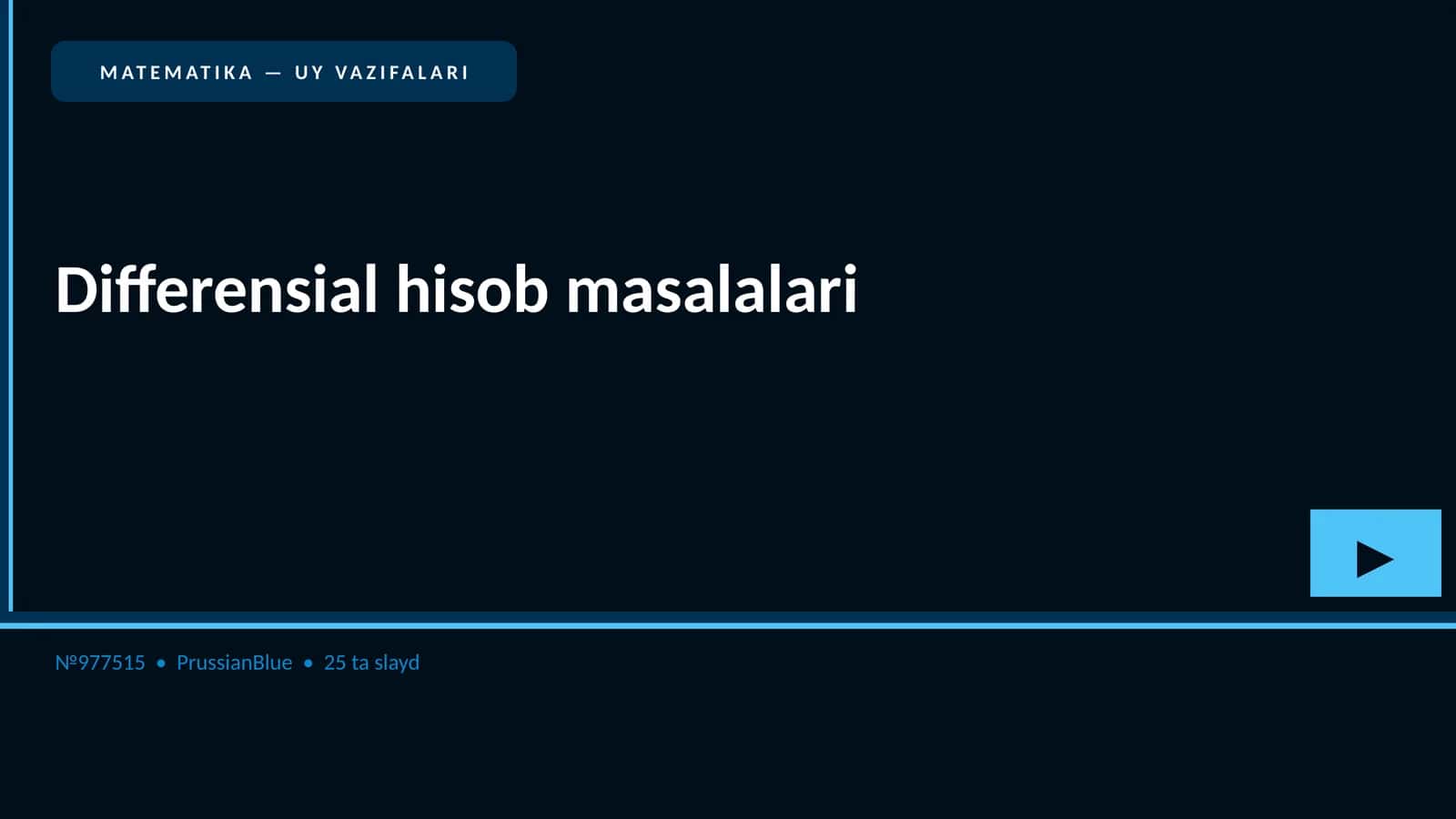 Differensial hisob masalalari