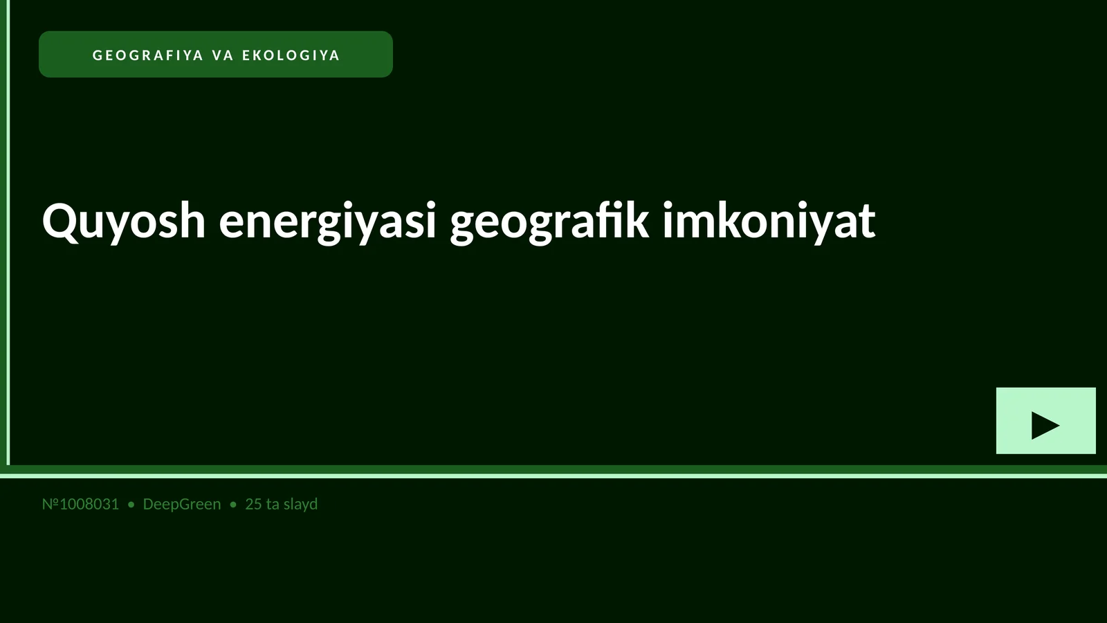 Quyosh energiyasi geografik imkoniyat