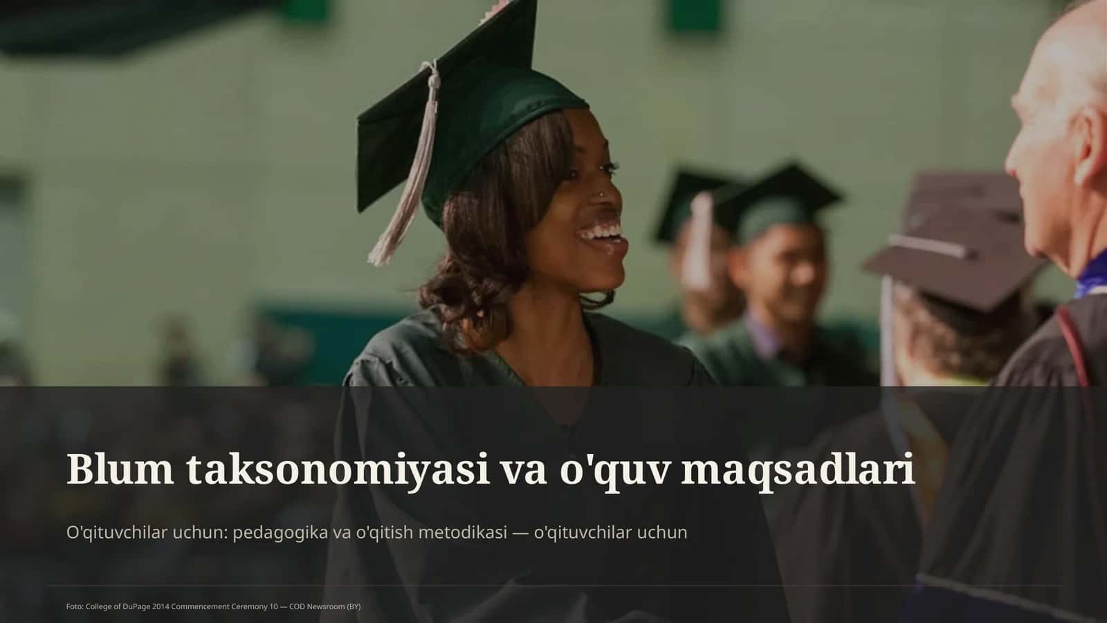 Blum taksonomiyasi va o'quv maqsadlari