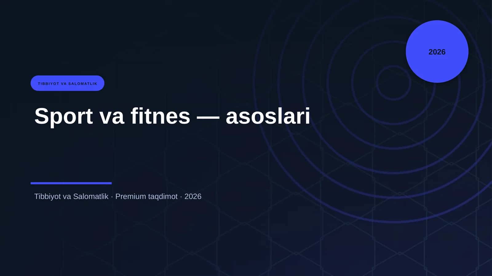 Sport va fitnes — asoslari