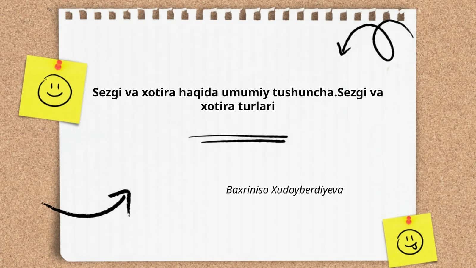 Sezgi va xotira haqida umumiy tushuncha