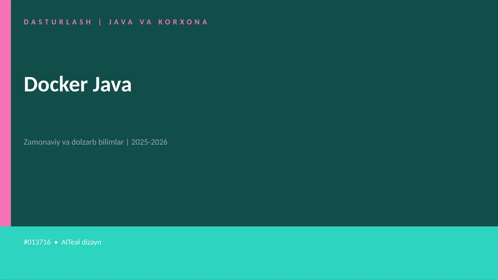 DASTURLASH | JAVA VA KORXONA