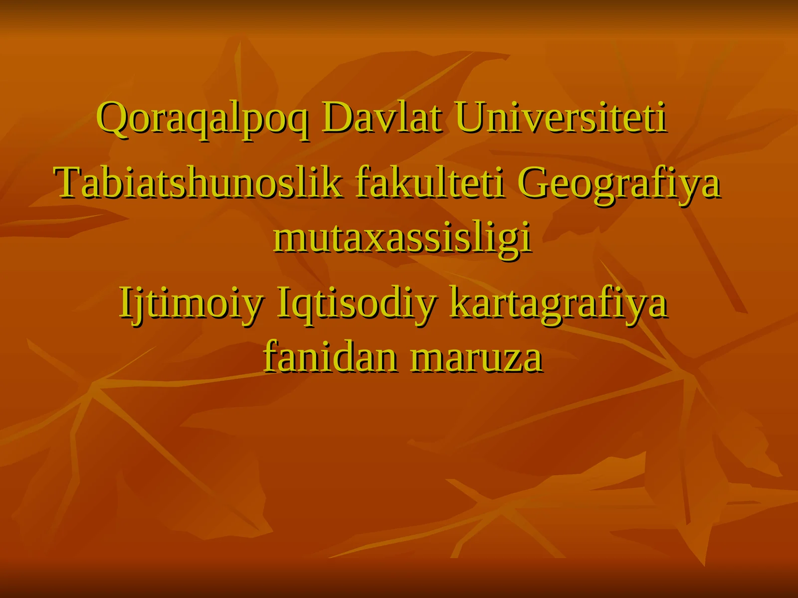 Qishloq xujaligini kartagrafiyalash