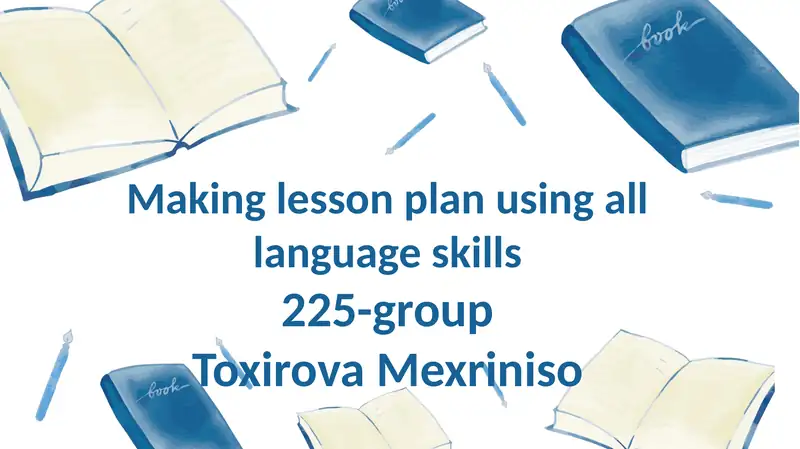 Making lesson plan using all language skills