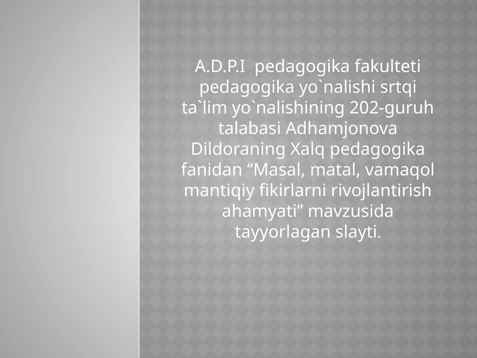 Masal, matal, va maqol mantiqiy fikrlarni rivojlantirish ahamiyati