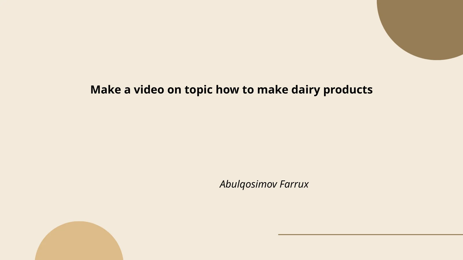 How to Make Dairy Products Video