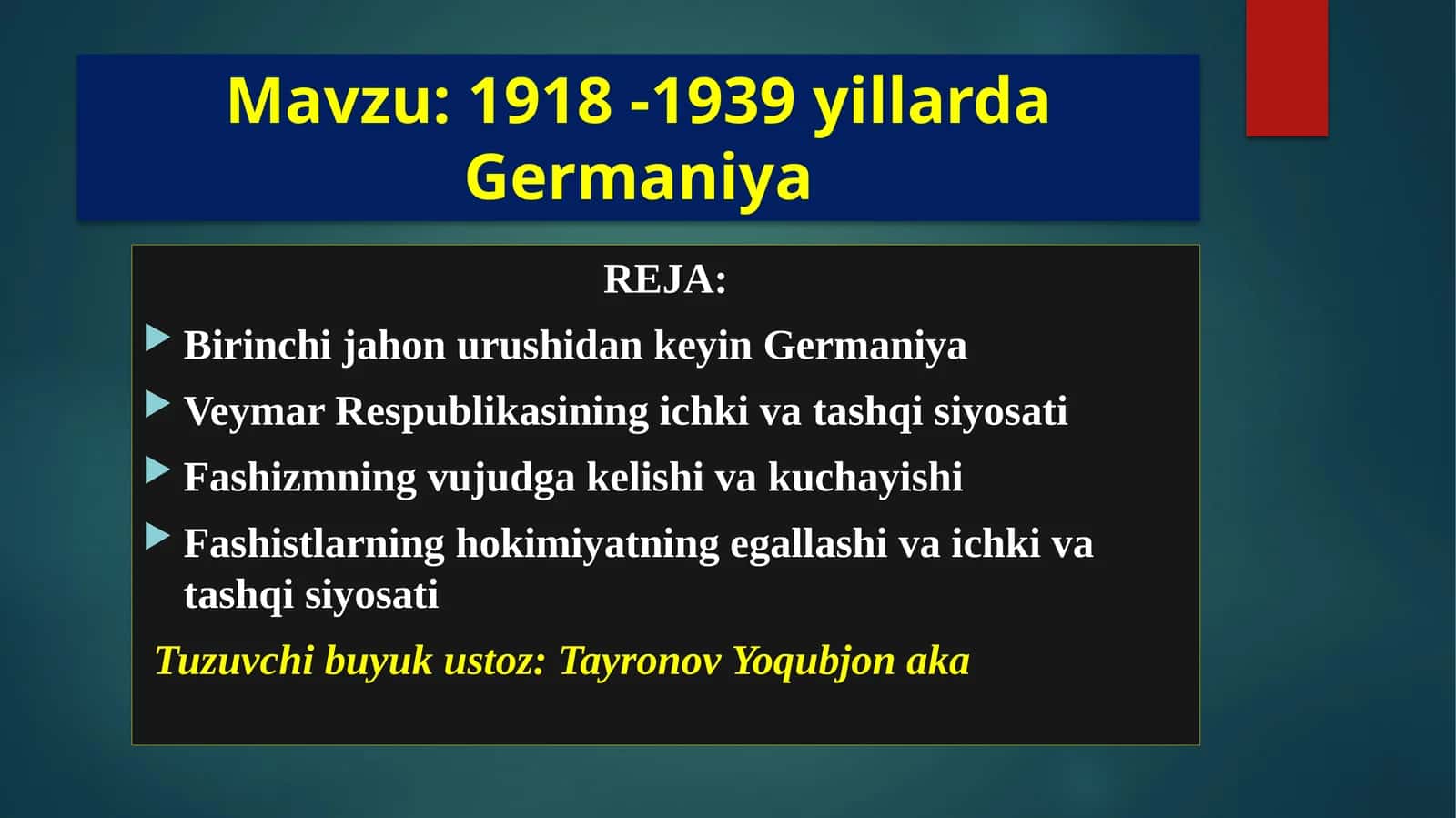 1918-1939yillarda Germaniya