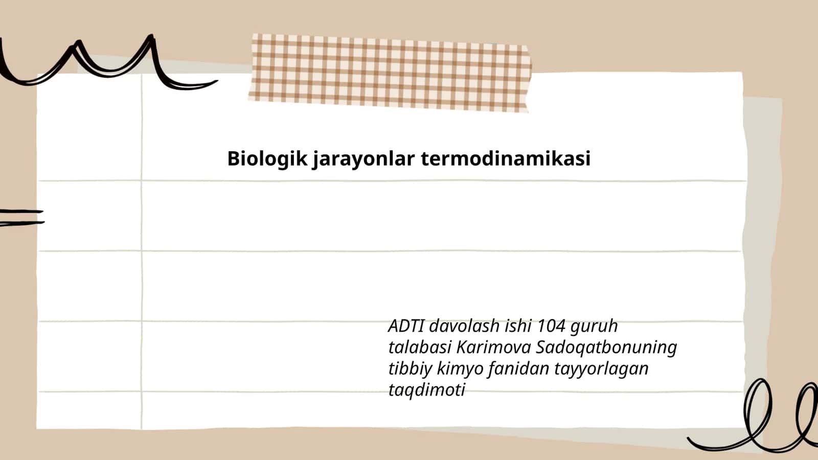 Biologik jarayonlar termodinamikasi