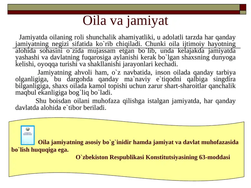 Oila va jamiyat