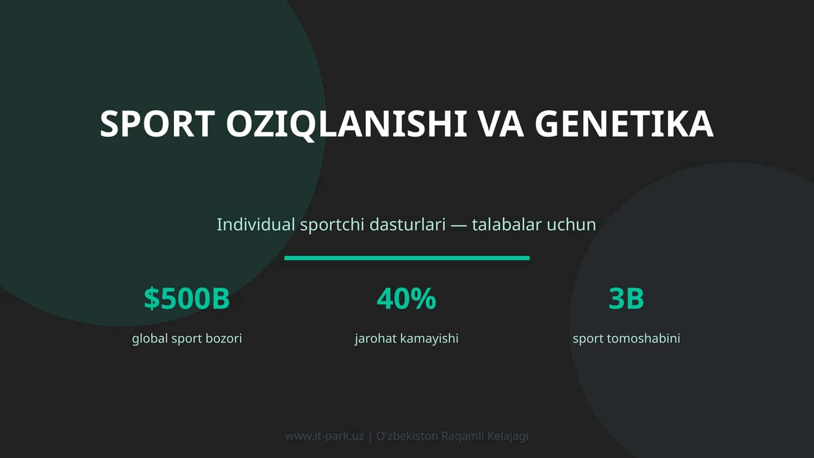SPORT OZIQLANISHI VA GENETIKA