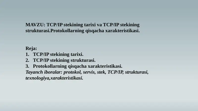 TCP/IP stekining tarixi