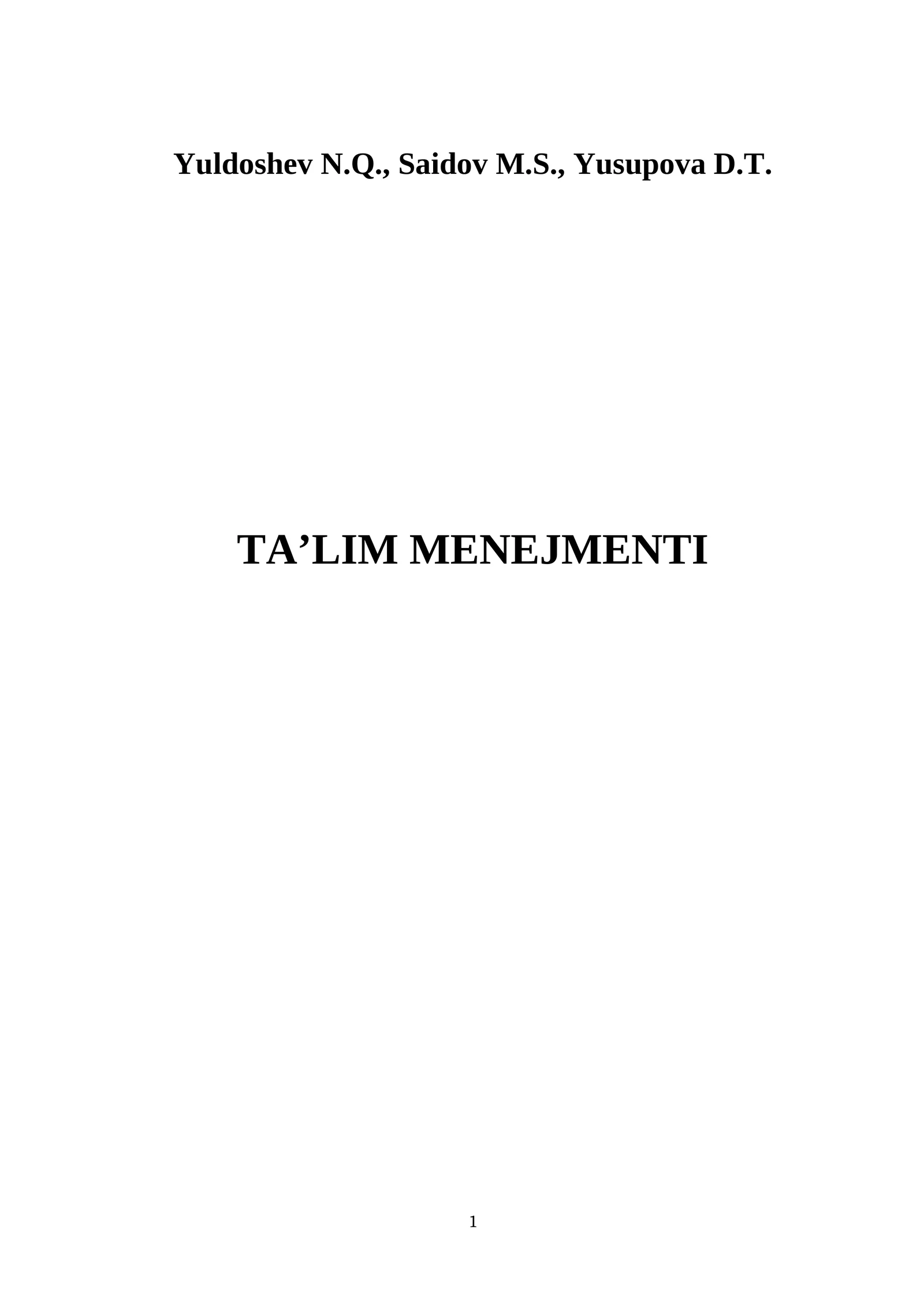 Ta’lim Menejmenti