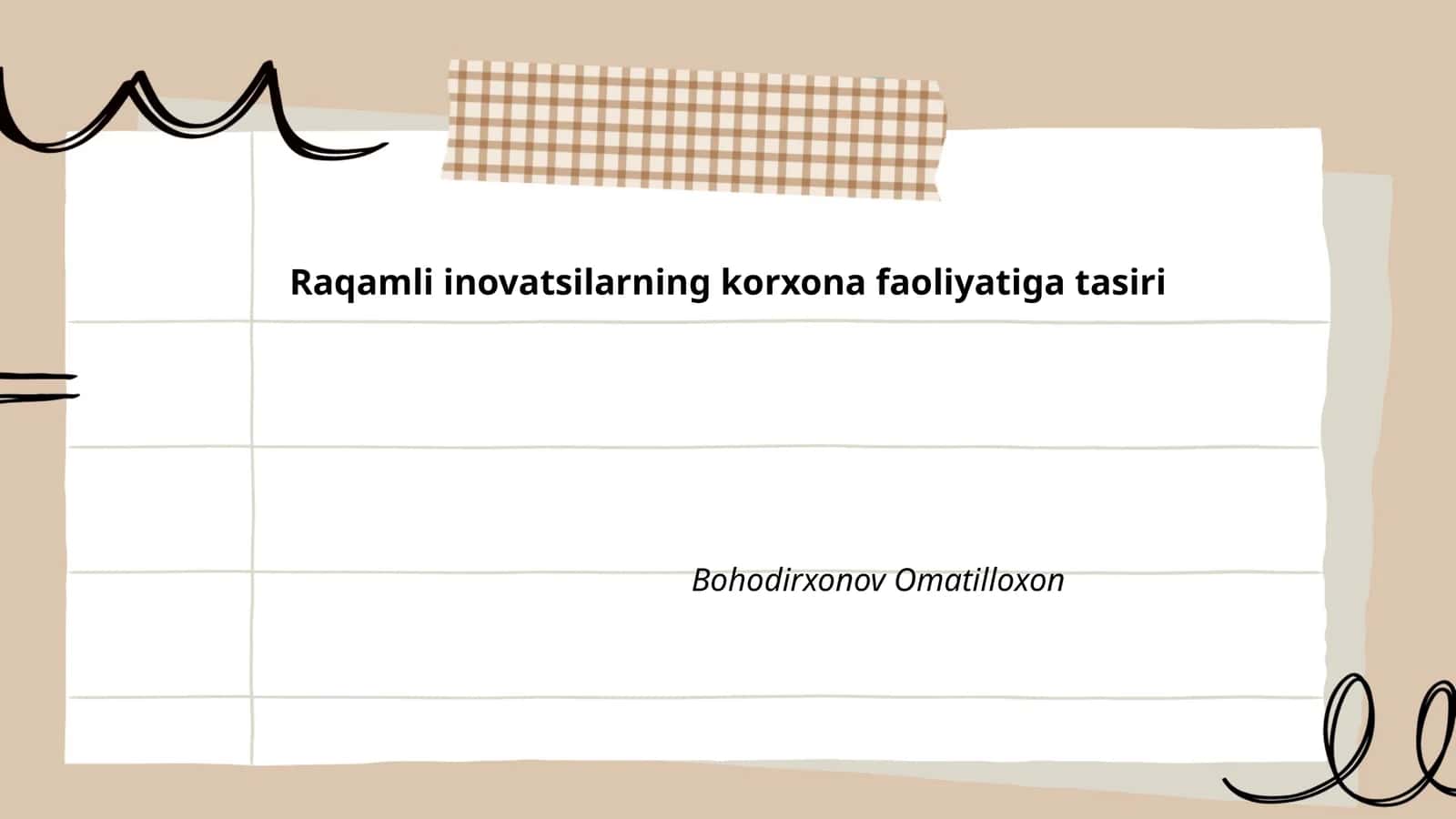 Raqamli inovatsilarning korxona faoliyatiga tasiri