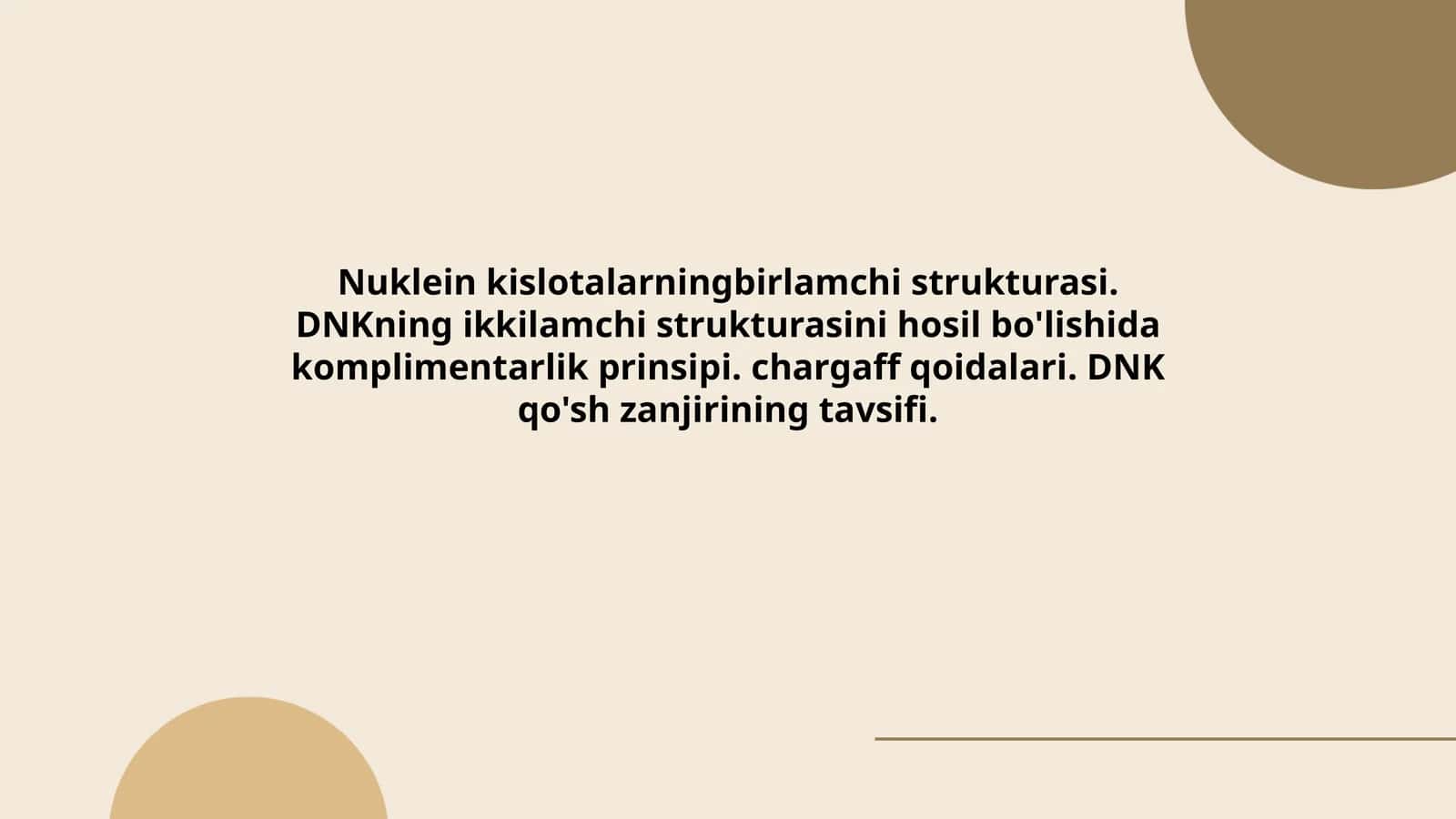 Nuklein kislotalarning birlamchi strukturasi