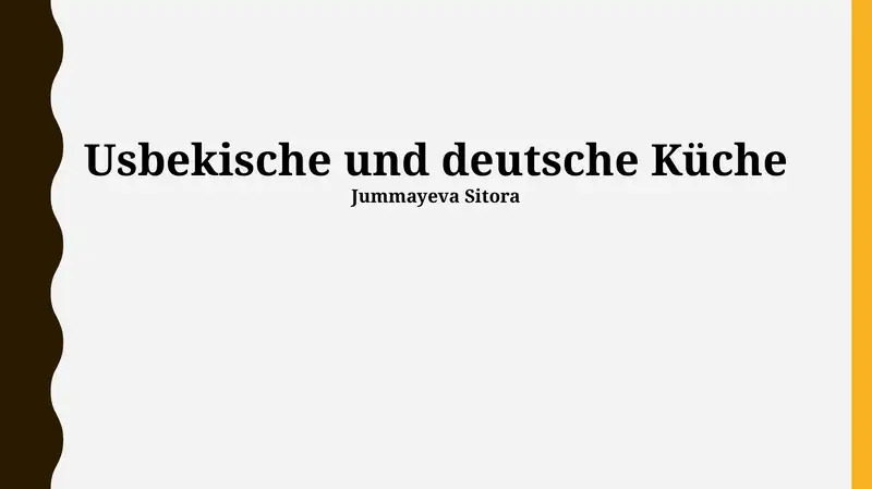 Usbekische und deutsche Küche