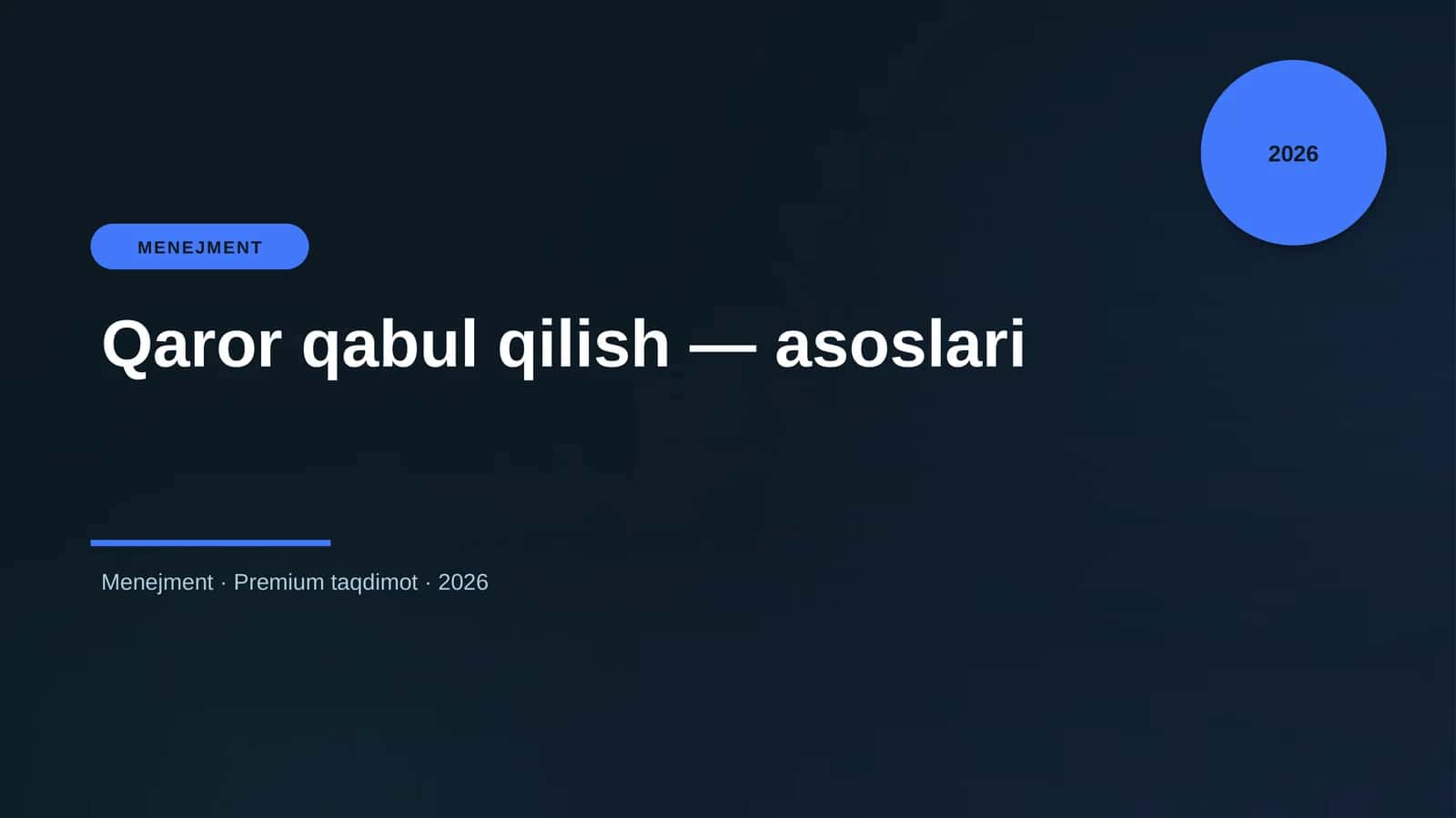 Qaror qabul qilish — asoslari