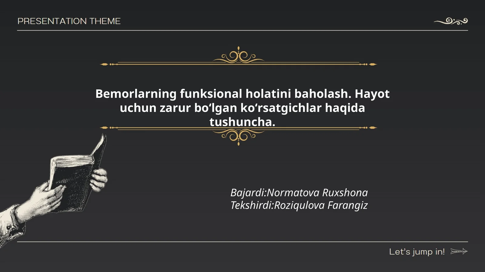 Bemorlarning funksional holatini baholash