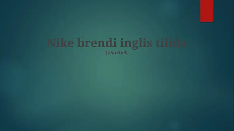 Nike brendi inglis tilida