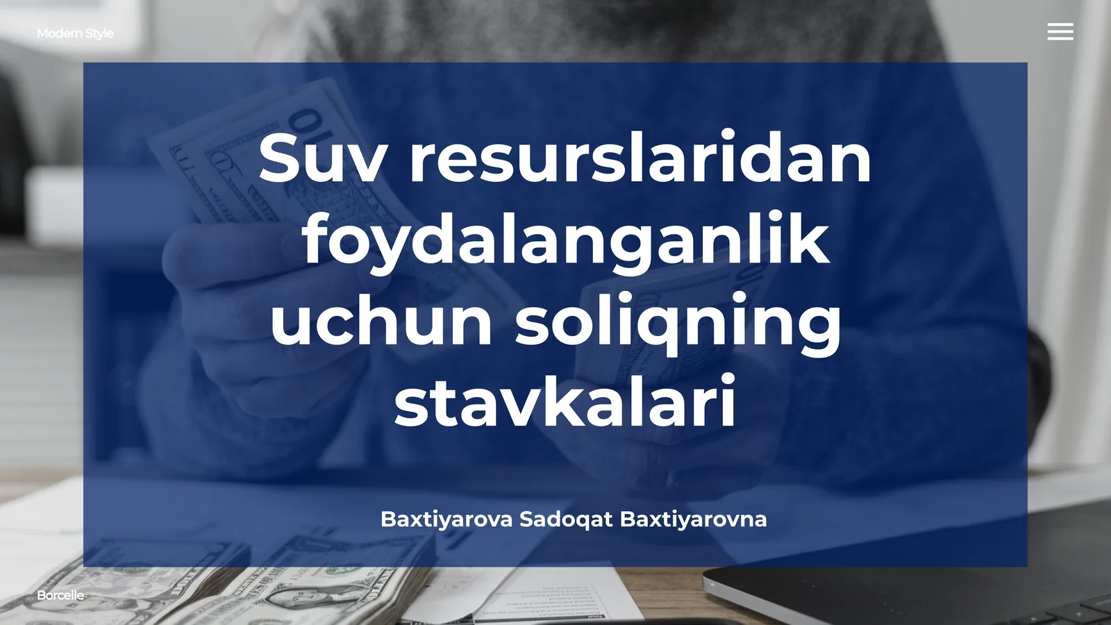 Suv resurslaridan foydalanganlik uchun soliqning stavkalari