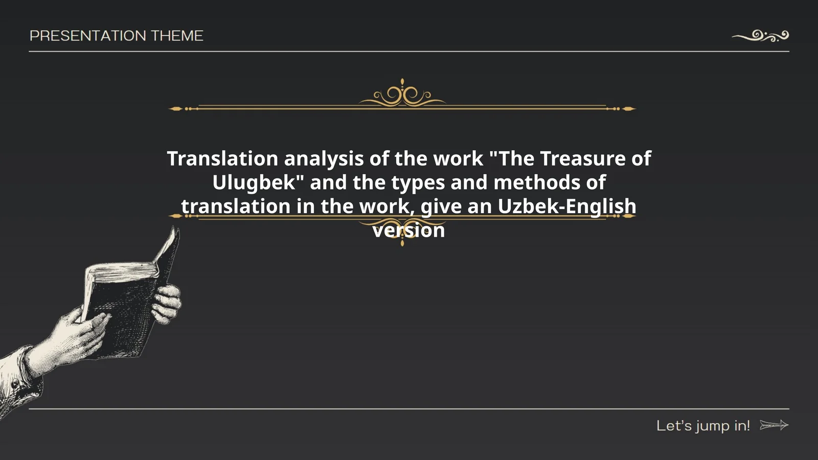 Translation analysis of the work "The Treasure of Ulugbek"