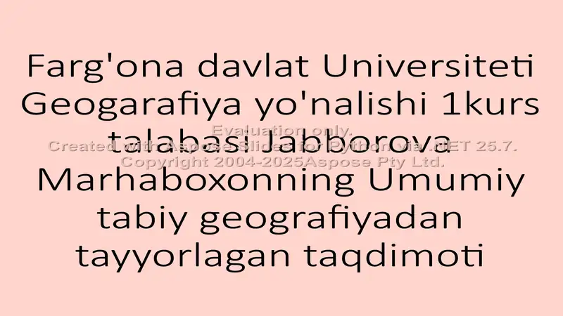 Gidrosfera va uning tarkibiy qismlari