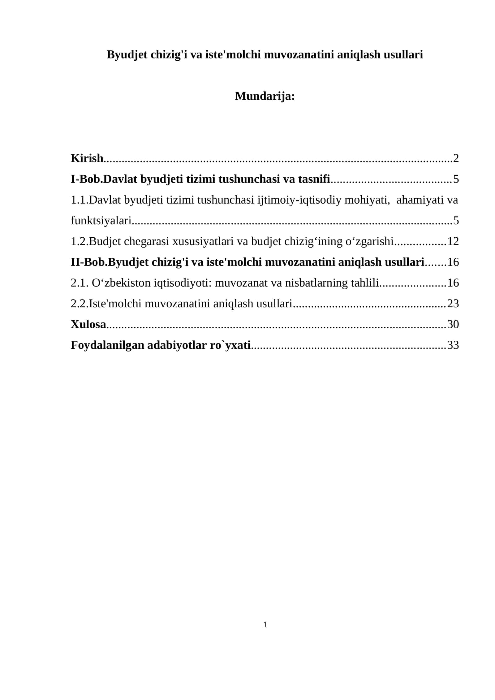 Byudjet chizig'i va iste'molchi muvozanatini aniqlash usullari