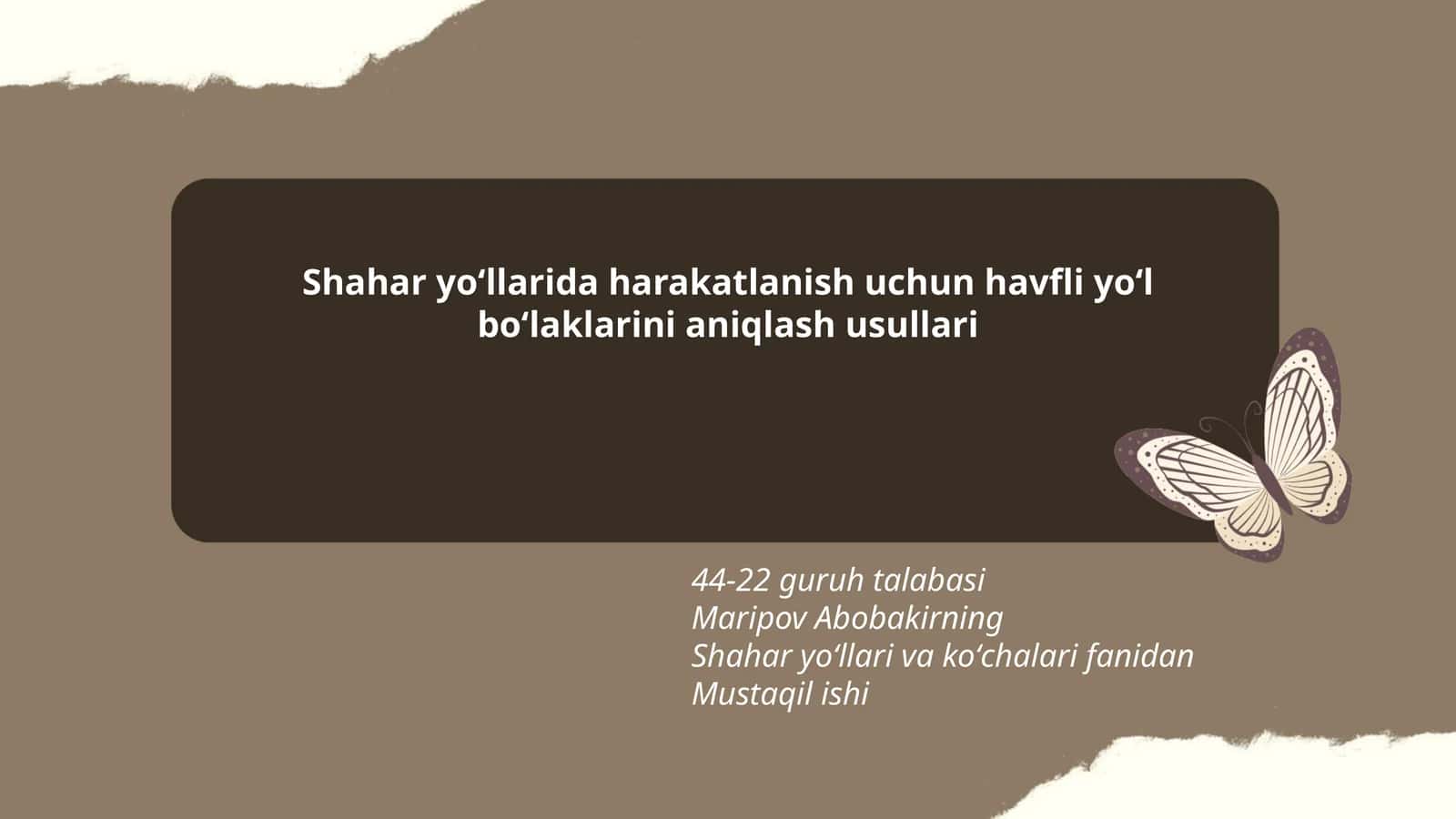 Havfli yo‘l bo‘laklarini aniqlash usullari