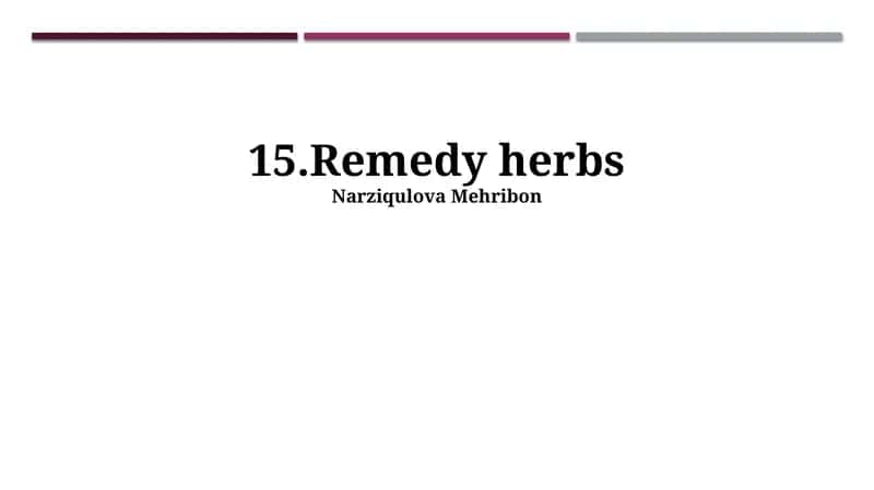 Remedy Herbs