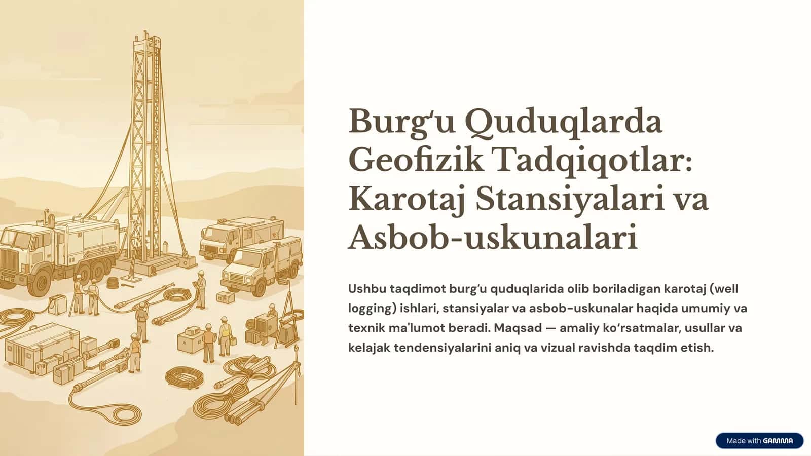 Burgʻu Quduqlarda Geofizik Tadqiqotlar Karotaj Stansiyalari va Asbob-uskunalari