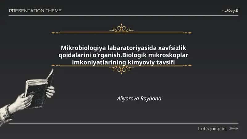 Mikrobiologiya labaratoriyasida xavfsizlik qoidalarini oʻrganish