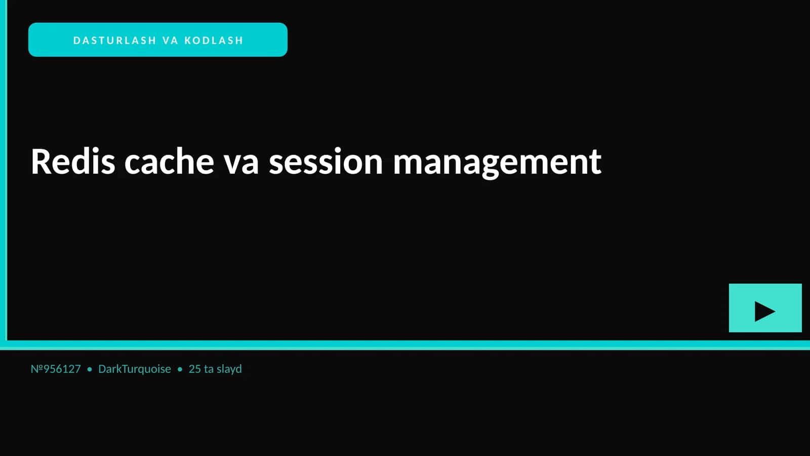 Redis Cache va Session Management