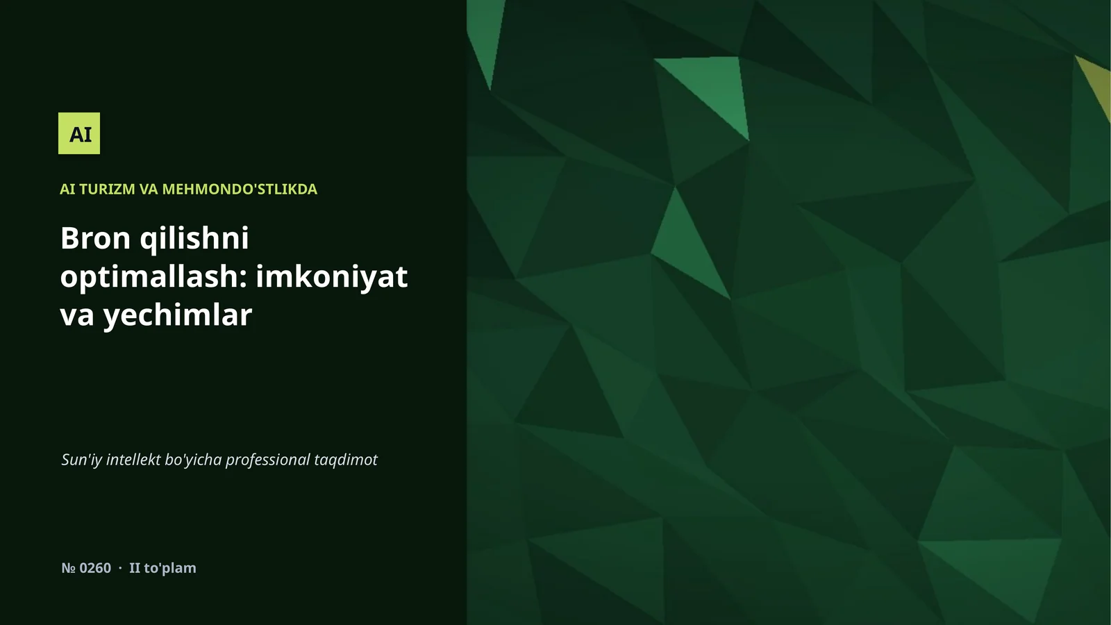 AI TURIZM VA MEHMONDO'STLIKDA