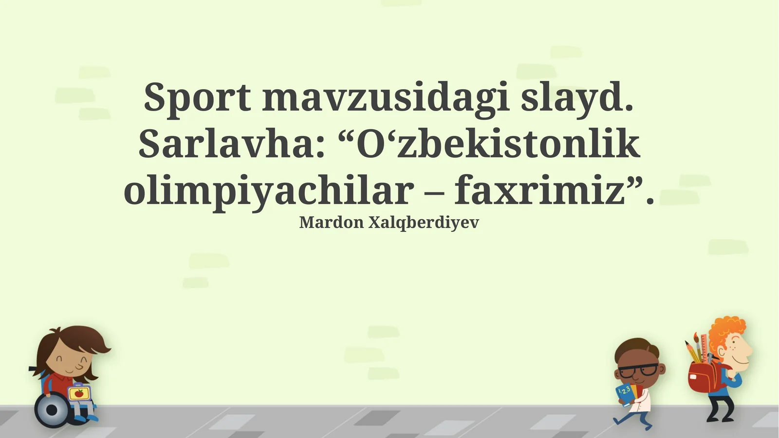 Sport mavzusidagi slayd