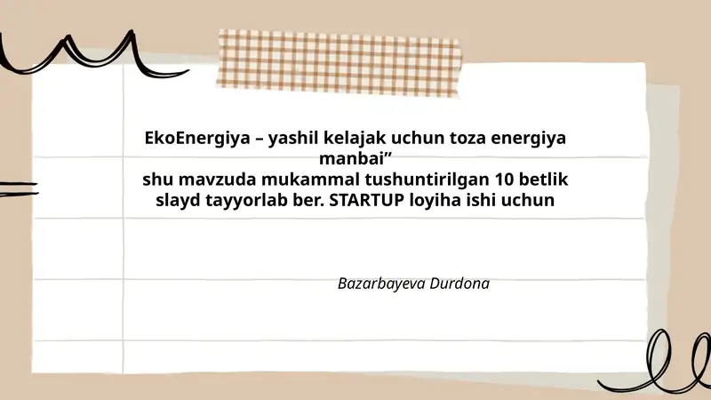 EkoEnergiya – yashil kelajak uchun toza energiya manbai