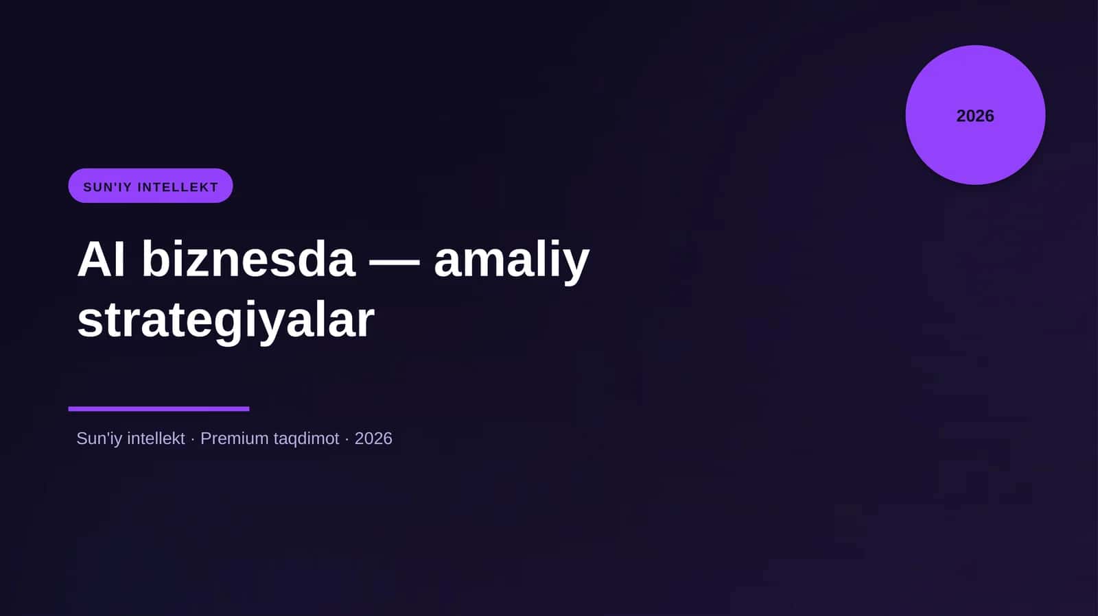 AI biznesda — amaliy strategiyalar