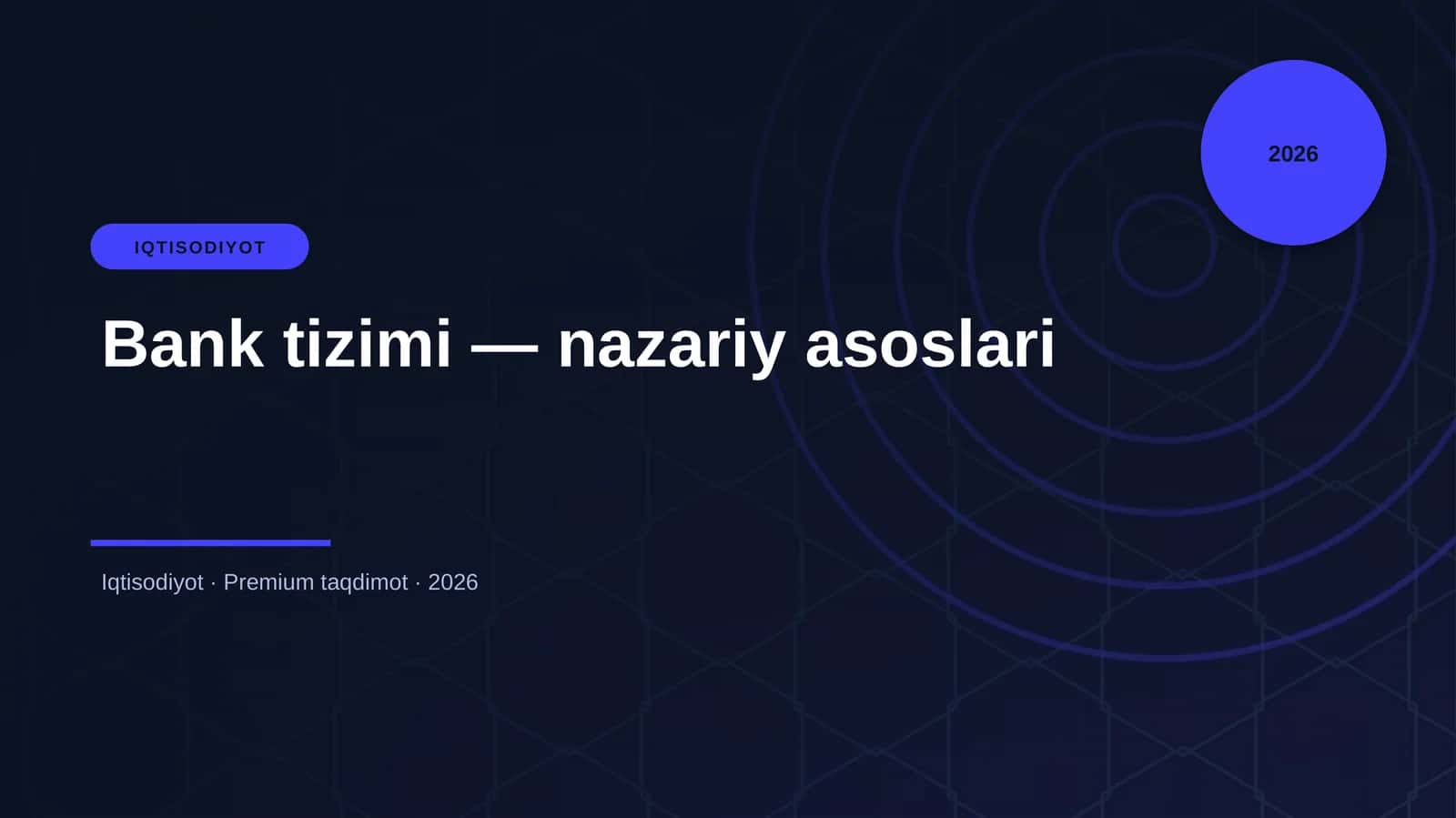 Bank tizimi — nazariy asoslari