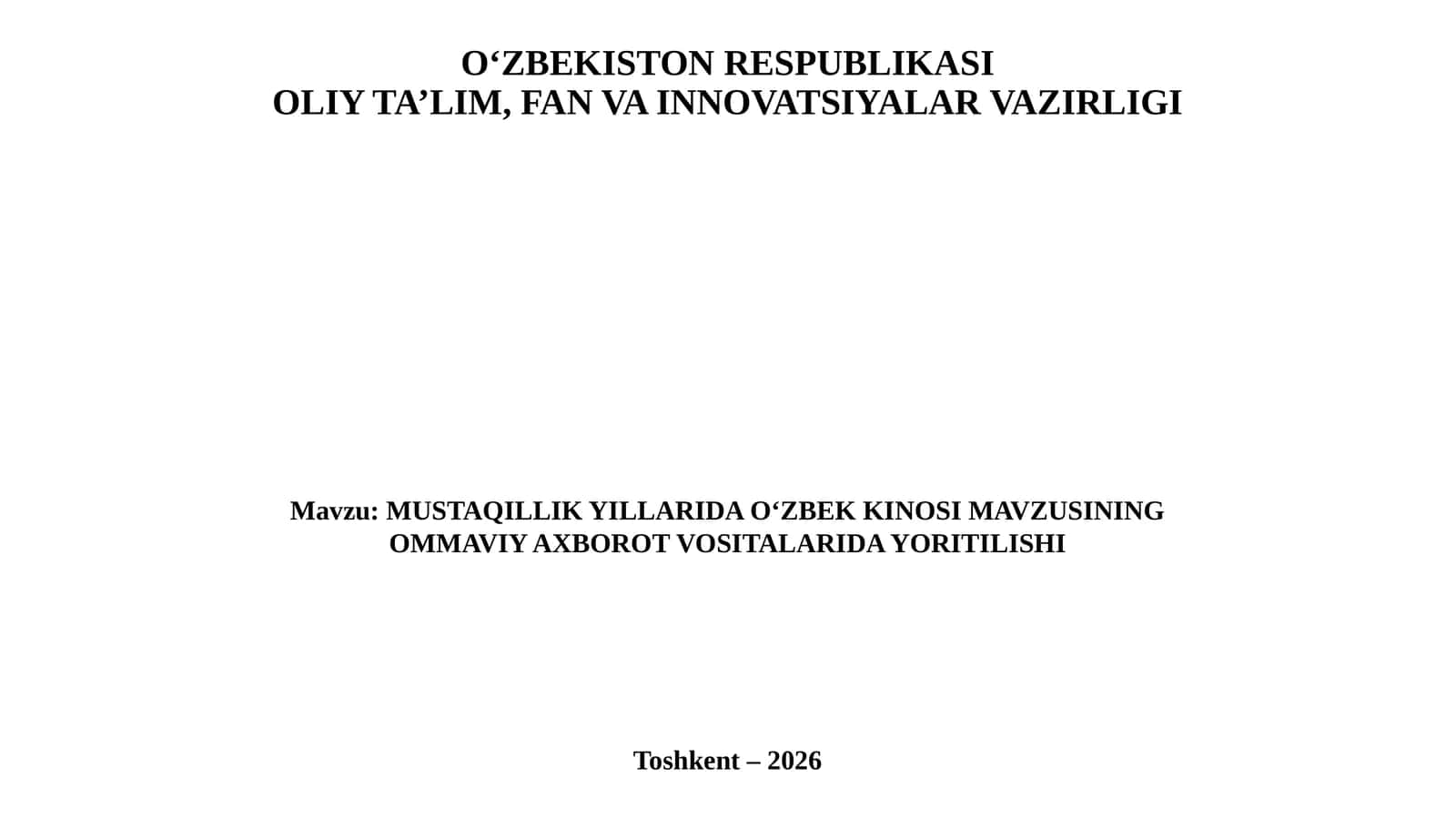 O‘zbek kinosi mavzusi