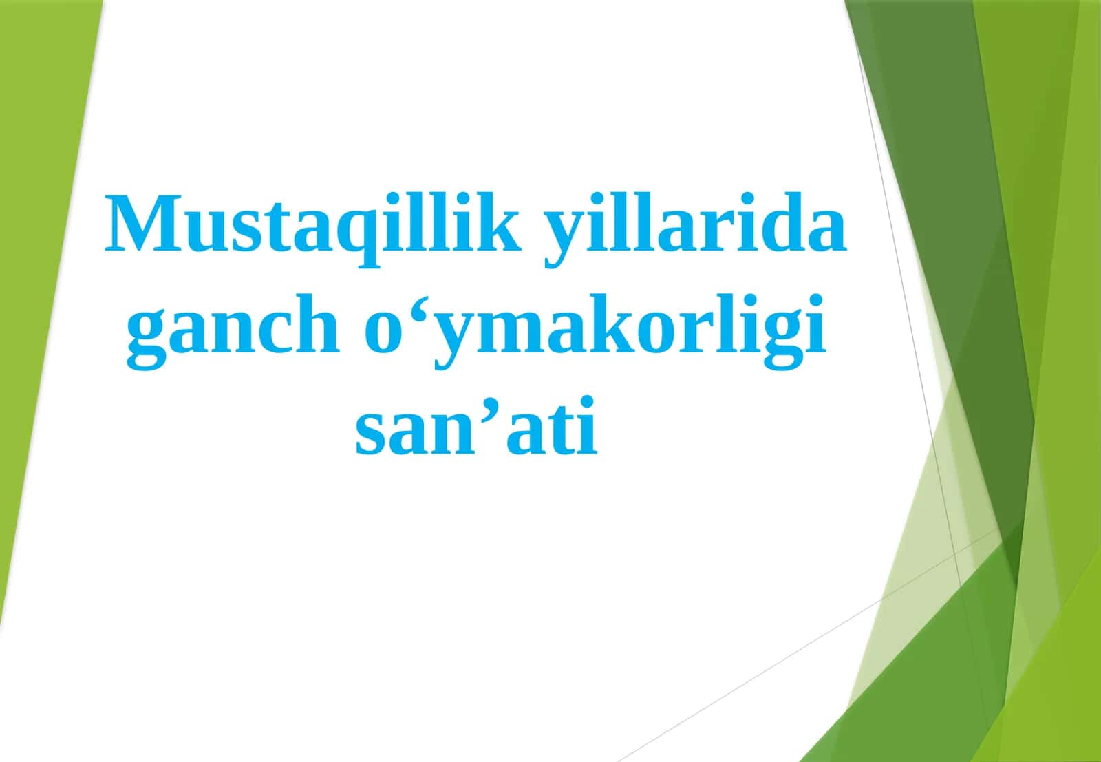 Mustaqillik yillarida ganch o'ymakorligi san'ati