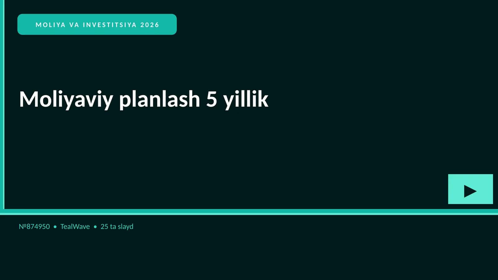MOLIYA VA INVESTITSIYA 2026