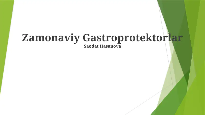 Zamonaviy Gastroprotektorlar