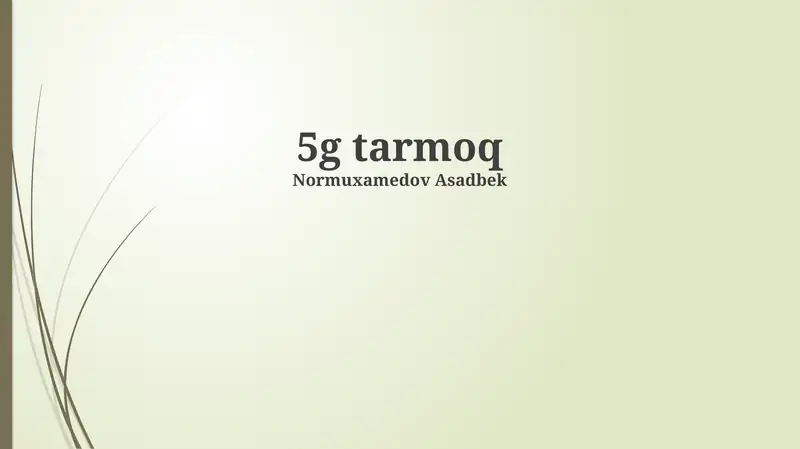 5G tarmoq